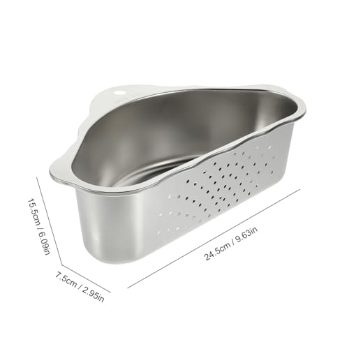 Colador triangular de acero inoxidable para fregadero miniatura 2
