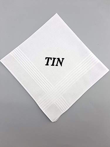 Generic Monogrammed Handkerchief For Men Fathers Day Gifts For Him Soft Cotton Men'S Initial Letter Hanky Groom Wedding Hankerchief Personalized Pocket Square thumb #3