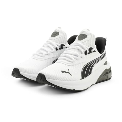 PUMA Men's Seeker Shoes, White- Black-Flat Medium Gray SS26, 10 Seeker