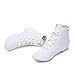 Danzcue Womens White Canvas Lace up Jazz Boot Shoes, 4.5 M US