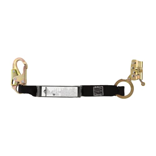 Image of Peakworks Fall Protection Durable ADP Rope Grab with Panic Lock, Small Eye with Shock Pack, Black, V830103