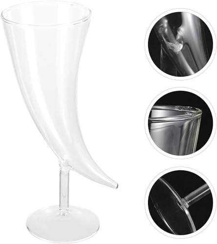 Image of Melbify Horn Shaped Beer Glasses | Set of 1 | 350 ml | Curved Beer Glass | Large | Big | Unique| Exclusive| Horn Beer Glass Super Tall