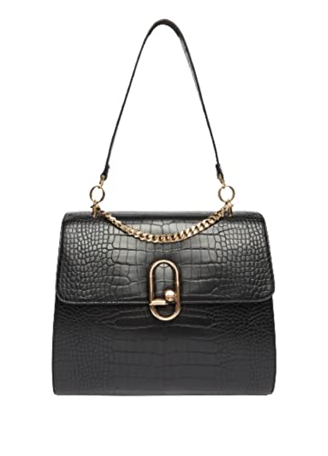 Sac à main Liu Jo noir effet croco avec double portée épaule et main chic