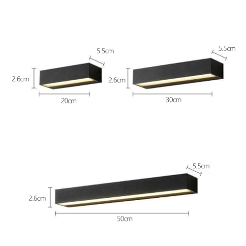Aplique de pared negro con diseño rectangular minimalista y luz cálida de exterior 6