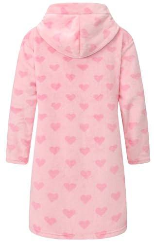 Image of Girls Fleece Hooded Robes Kids Warm Bath Robe for Girls Soft Fuzzy Bathrobe