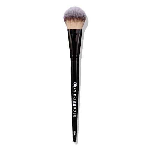 BK BEAUTY - NIKKI LA ROSE N17 MULTI-PRO FACE BRUSH – Dual-Sided Paddle Brush for Face Application, Liquid, Powder Blending - Bronzer, Contour, Blush, Foundation