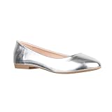  Elara Damen Ballerina Bequeme Slip Ons Flach Chunkyrayan B3039H BL Silver 39