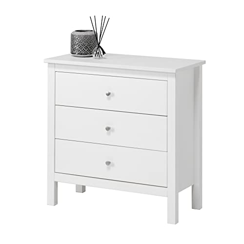 hagge home Skandinavisch Holz Kommode mit 3 Schubladen Sideboard Kommoden...