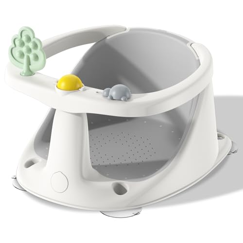 Image of Baby Bath Seat for Babies 6 Months & Up, Non-Slip Bath Seats for Babies Sitting up,Bath tub Seat with Suction Cups,Safe & Comfortable Bath Chair Baby, Gray