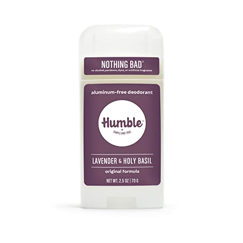 Humble All Natural Deodorant, Aluminum And Paraben Free, Cruelty Free Men And Women Deodorant Essential Lavender and Holy Basil 1-Pack