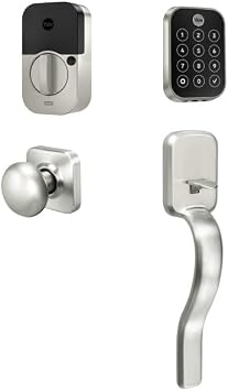 Yale Assure Lock 2 Touch Deadbolt with Ridgefield Handle, Satin Nickel Smart Keyless Entry Door Lock with Wi-Fi Connected Touch Keypad and Fingerprint Scanner, B-YRD450-F-WF1-RX-619