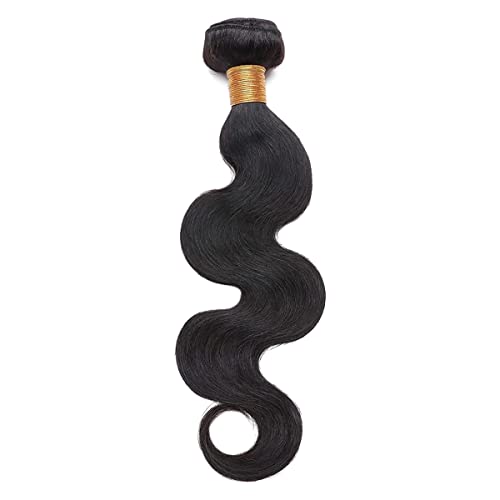 Benehair Human Hair Bundle Weft Sew in Natural Hair Dark Auburn 1 Bundle 22 inch Body Wave Unprocess Brazilian Soft Wavy Virgin Hair Weave for Afro American Black Women #33 100g