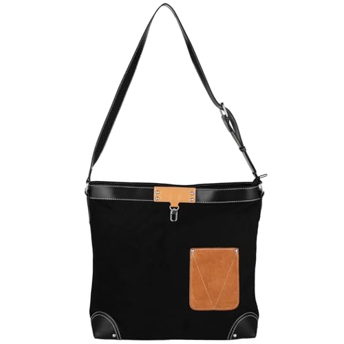 Generic Bolsa de gamuza para mujer, diseño de cubo de gran capacidad, correa ajustable, bolsillo exterior de parche