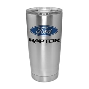 iPick Image for Ford F-150 Raptor in Full-Color 20 oz Dual-Wall Insulated Stainless Steel Brush Silver Travel Tumbler