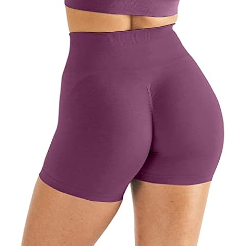 JN JANPRINT Women's Cycling Shorts Sports Trousers Running Leggings Seamless Scrunch Butt Sports Leggings High Waist Shorts for Gym Fitness Workout Yoga Cycling, cherry, S Cover