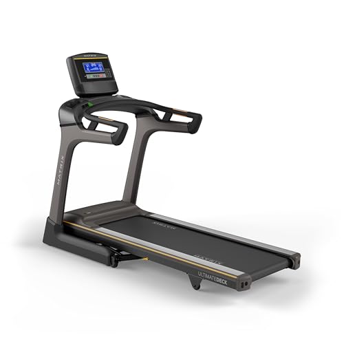 Image of Matrix Fitness TF50 Treadmill with XR | 8.5 inch LCD | Club-Quality Folding Treadmill for Running, 5K & Marathon | Heavy-Duty Frame, Extra-Thick 20 inchx60 inch Deck, Industrial Cushioning