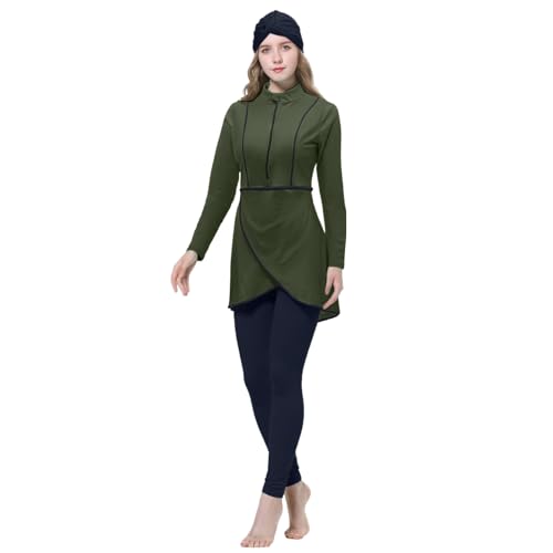 Burkini protection UV et opaque, maillot de bain musulman 3 pièces sport à couverture complète
