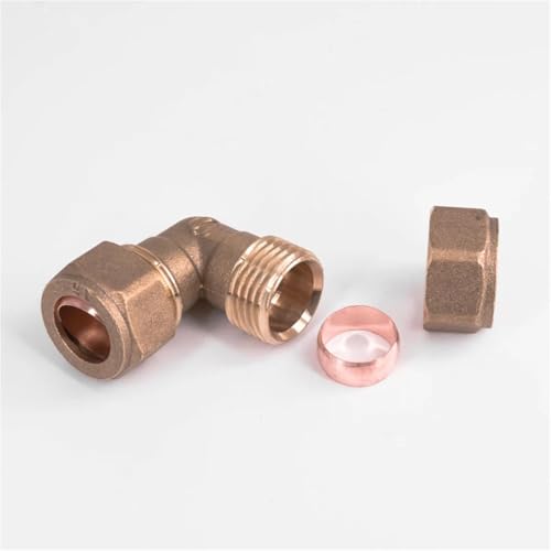 Conector de latón macizo en codo para uniones de tuberías fluidas 3