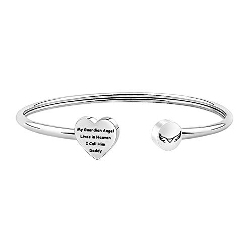LQRI Loss of Parents Sympathy Gift My My Guardian Angel Lives in Heaven I Call Her/Him Mommy/Daddy Bracelet In Memory of Mother Father