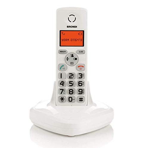 Brondi York - Telfono (Telfono DECT, 50 entradas, Blanco)
