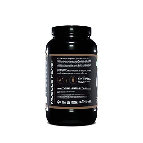 Muscle Feast Grass Fed Hydrolyzed Whey Protein Powder | All Natural, Hormone Free, Fast Absorbing, Easy Digesting, 100% Pure | Gluten Free | 23g Protein, 114 Calories | Chocolate 2lb | 32 Servings - Image 4