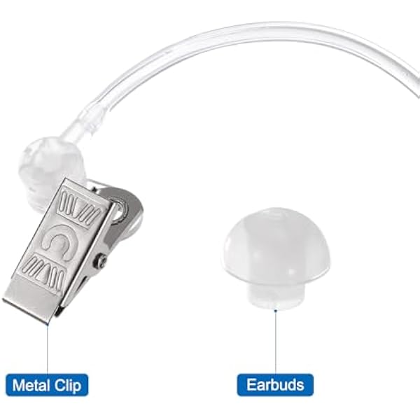 QUARKZMAN Ear Piece Headset Secret Agent Headset with Headphone Replacement Acoustic Pipe for 2-Way Radio Audio Headset Set 1