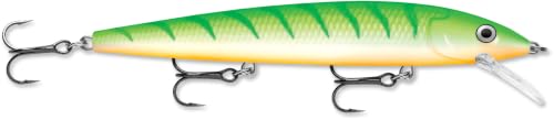 Rapala Husky Jerk 14 Verde Tigre UV con acción suspending precisa y sonajero de alta frecuencia