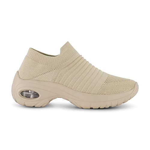 CUSHIONAIRE Women's Breeze Stretch Knit Slip on Sneaker +Memory Foam & LiteSole Technology4