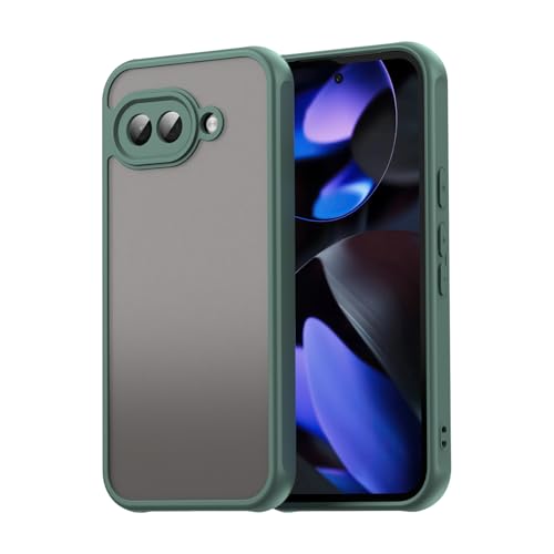 Coque Google Pixel 9A anti-rayures avec pare-chocs TPU souple vert