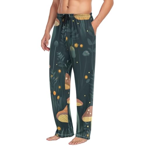 Mushrooms Pajama Pants for Men Comfort Sleep Lounge Bottoms Straight-fit with Pockets S-XXL3