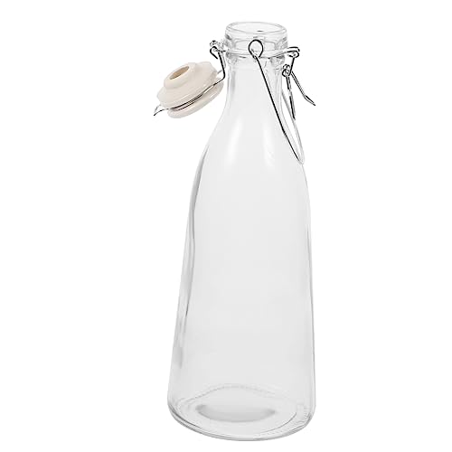 PHENOFICE Botella De Vidrio, Botella De Enzima, Botellas De Vidrio, Botellas Reutilizables Para Bebidas, Envases De Jugo, Jarra Con Tapa, Botella De Bebida, Botella De Agua A Prueba De