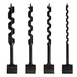 4 Pcs Hand Auger Wood Drill,Bushcraft Hand Auger Wrench Scotch Eye Wood Manual Hole Scotch Eye Wood Auger Drill Bit for Camping and Survival and Bushcraft Backpack Tool (4)