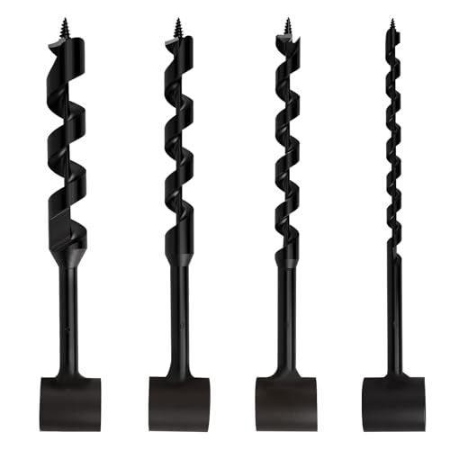 4 Pcs Hand Auger Wood Drill,Bushcraft Hand Auger Wrench Scotch Eye Wood Manual Hole Scotch Eye Wood Auger Drill Bit for Camping and Survival and Bushcraft Backpack Tool (4)