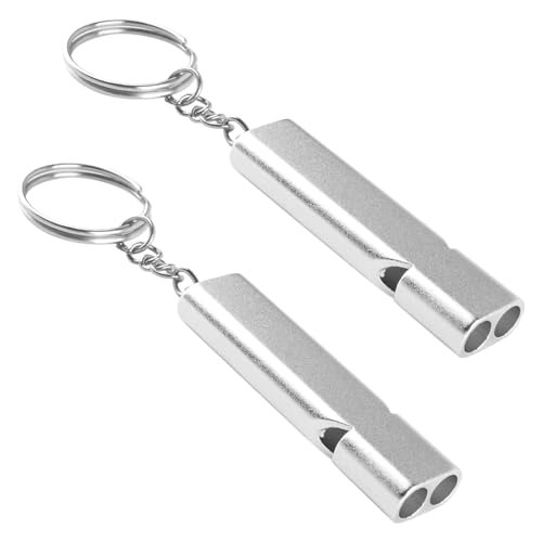 Feibety 2 Pcs Emergency Survival Whistle,Safety Whistle Survival,Super Loud Emergency Survival Whistle with Keychain Whistle Hiking Accessories for Outdoors,Mountaineering,Boating And Signalling