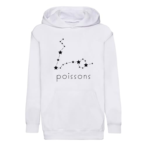 Sweat à capuche enfant Poissons astrologie constellation signe zodiaque mode ado