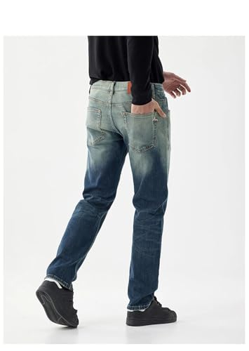 Men's Gradient Jeans Vintage Slim Straight Leg Pants4