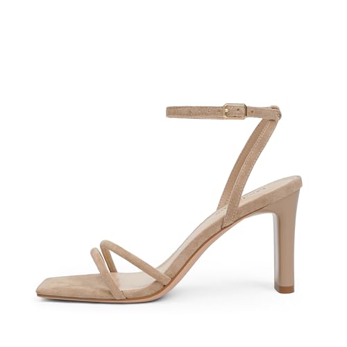 Image of Modatope Womens Sandals Square Open Toe Chunky High Heels Strappy Ankle Strap Sandals Comfort Dress Party Shoes