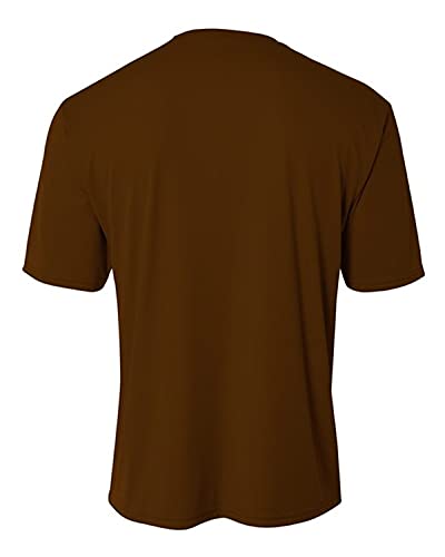 Justblanks Men's Workout Short Sleeve Tee Tops Cooling Performance Athletic T-Shirt Short Sleeve Crew Neck Tshirt For Men - Brown - Large #TOP1