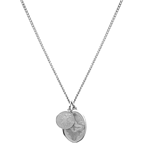 Mens Mini Dove Pendant Necklace, Sterling Silver | Polished Silver 24in