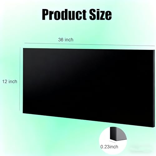 Image of HDPE Sheet 1 /4-12 inch x 36 inch High Density Polyethylene Sheets with Protective Film 1 /4 Thick HDPE Plastic Sheet Board Solid Plastic Block for Flat Panel DIY Projects Machining Home (Black)