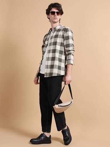 Image of StitchX Men's Brushed Cotton Buffalo Checkered Shirt