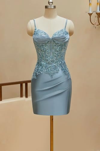 Satin Mermaid Homecoming Dresses for Teens Beaded Prom Dress Short Formal Party Dress4