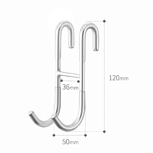 VOANZO 2 Pcs Stainless Steel Shower Door Hooks S Shaped Extended Towel Hanger Bathroom Double Hooks for Bathroom Glass Door - Image 2