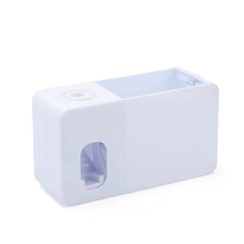 Soporte para cepillo de dientes, dispensador de pasta de dientes 2 en 1 con soporte para cepillo de dientes, soporte de pared, exprimidor automático de pasta de dientes, organizador de baño