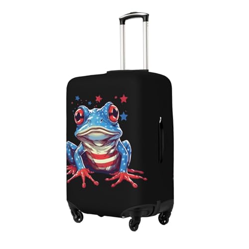 Red Stripes Froge Travel Luggage Cover Suitcase Protector Bag,Double-Sided Printed Fits 18-32 Inch Luggage,Baggage Covers For Kid And Adult,Small2