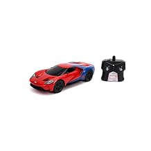 Jada Marvel Spider-Man 2017 Ford GT R/C, 1 16 Scale with USB Charging, 2.4Ghz & Turbo Boost, Red and Blue