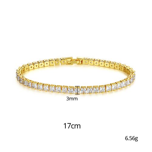 Classic Square Moissanite Tennis Bracelet in 14K Gold for Women, Stylish Accessory, Great for Valentine's & Anniversaries2