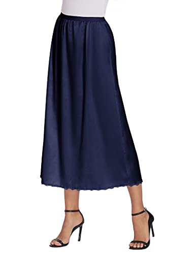 Image of Avidlove Women's Satin Half Slip 36 inch Lace Long Underskirt S-XXL