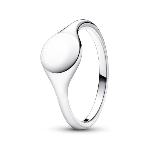 Pandora Moments Bague Chevalière Gravable en argent sterling, taille 50