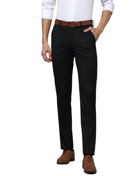 villain Solid Mid-Rise Stretchable Formal Trousers for Men-picture-14
